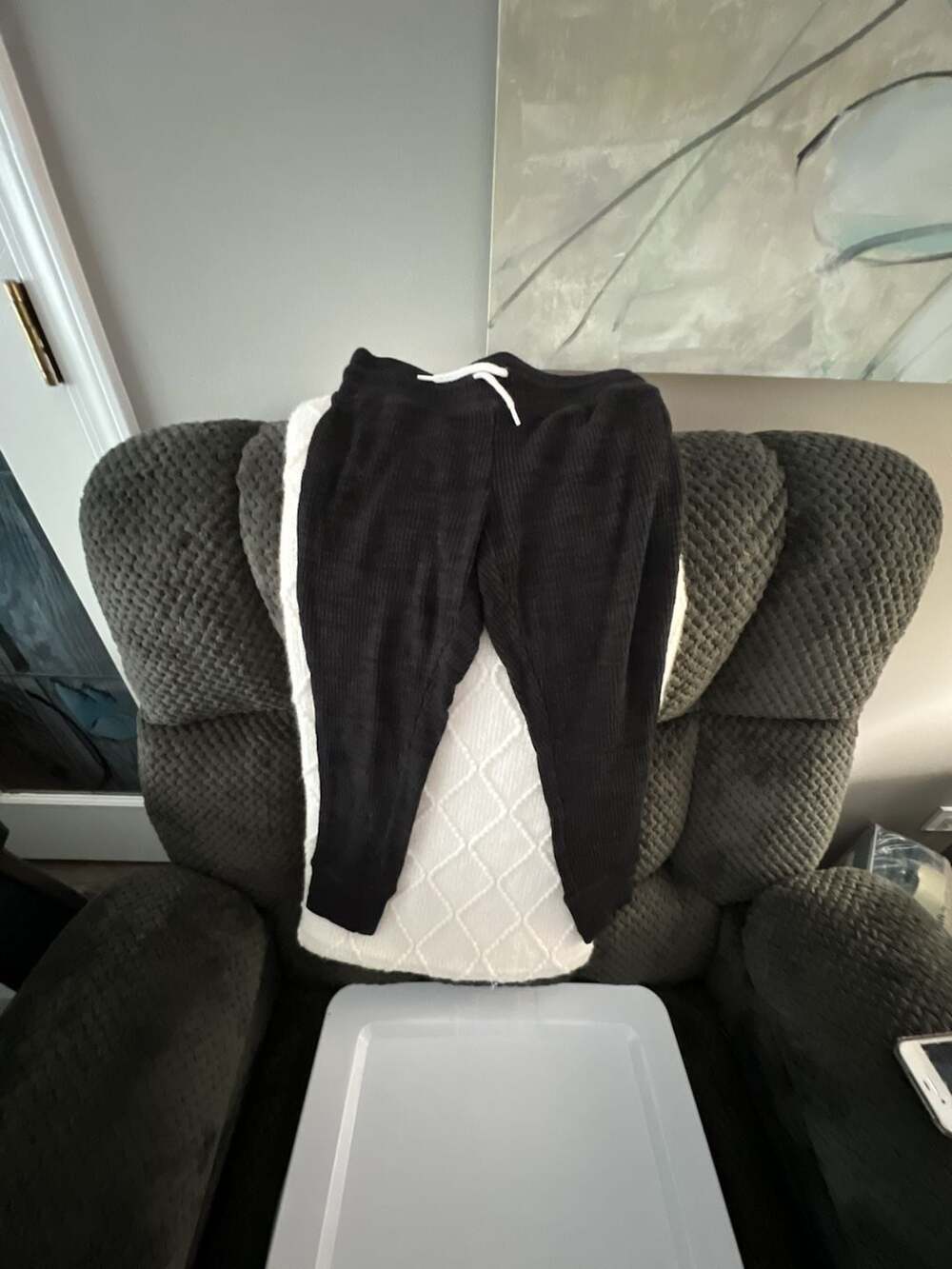 Old Navy Black Waffle Knit Jogger Sweatpants